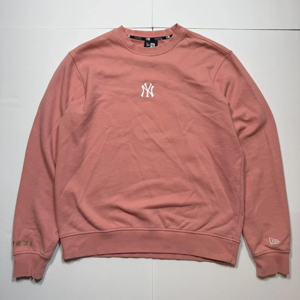 Rare New York Yankees Sweatshirt Womens XS Pink New Era Crewneck Pullover‎